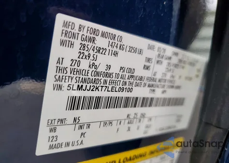 2020 Lincoln Navigator Reserve from USA, damaged, VIN 5LMJJ2KT7LEL09100